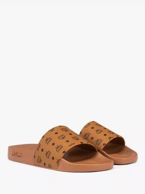 W Monogram Print Slide (Cognac)